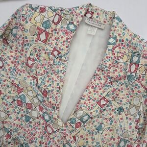 Vintage Valerie Peyson Women's Blazer Jacket Novelty Card Suit Print Size 10‎